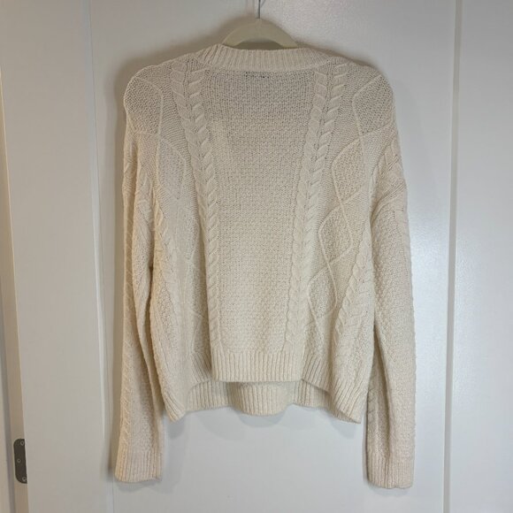 NWT Vince Cable Knit Sweater Ivory Merino Wool-Blend (Size M) - Picture 6 of 12